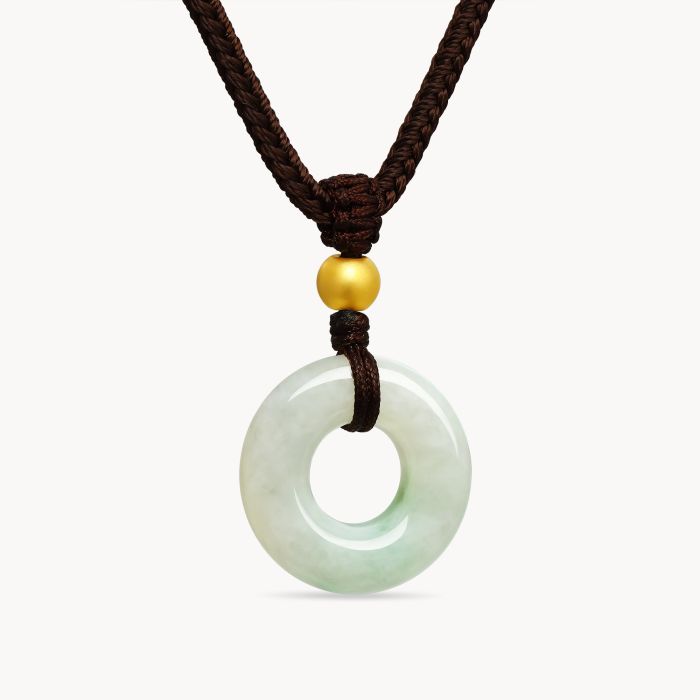 30%off【古の守護、平安を紡ぐ】翡翠 平安扣（へいあんこう） TSL｜謝瑞麟- 歲歲平安- 足金天然翡翠平安扣吊墜